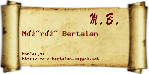 Móró Bertalan névjegykártya